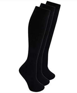 3Pair knee High 3 Pairs Knee High Socks Black & White