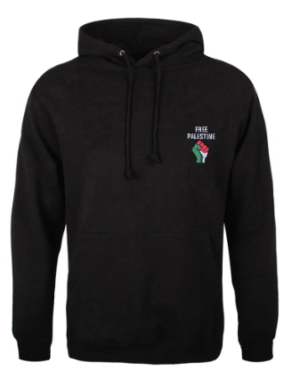 Hoodie With Free Palestine Embroidered Patch