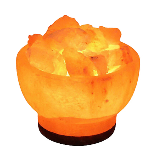 F1 Himalayan Pink Fire Bowl Salt Lamp Rock Crystal Crafted Healing Mother Day Gift