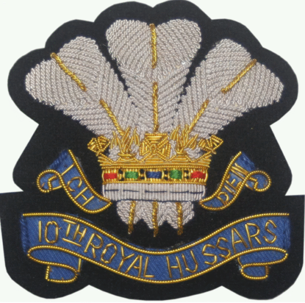 10th Royal Hussars Regiment Wire Bullion Blazer 9cm