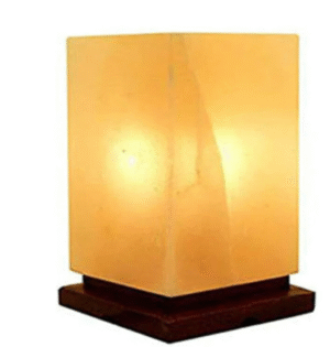 Himalayan Rectangular Shape Crystal Salt Lamp UK Switch Cable +2 FREE Bulbs Mother's Day Gift
