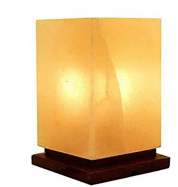R1 Himalayan Rectangular Shape Crystal Salt Lamp UK Switch Cable +2 FREE Bulbs Mother's Day Gift