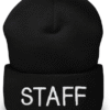 Staff Beanie Knit Hat With Security, Police, Staff Embroidery