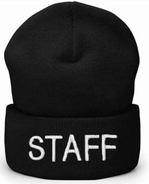 Staff Beanie Knit Hat With Security, Police, Staff Embroidery