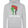 front grey Free Palestine Hoodie