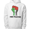 front whithe Free Palestine Hoodie