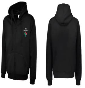 Zip Hoodie With Free Palestine Embroidered