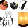 r3 Himalayan Rectangular Shape Crystal Salt Lamp UK Switch Cable +2 FREE Bulbs Mother's Day Gift
