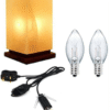 r5 Himalayan Rectangular Shape Crystal Salt Lamp UK Switch Cable +2 FREE Bulbs Mother's Day Gift