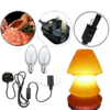Himalayan Table Shape Pink Crystal Salt Lamp UK Switch Cable +2 FREE Bulbs Mother's Day Gift