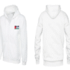 zipwhite Zip Hoodie With Free Palestine Embroidered Flag Patch