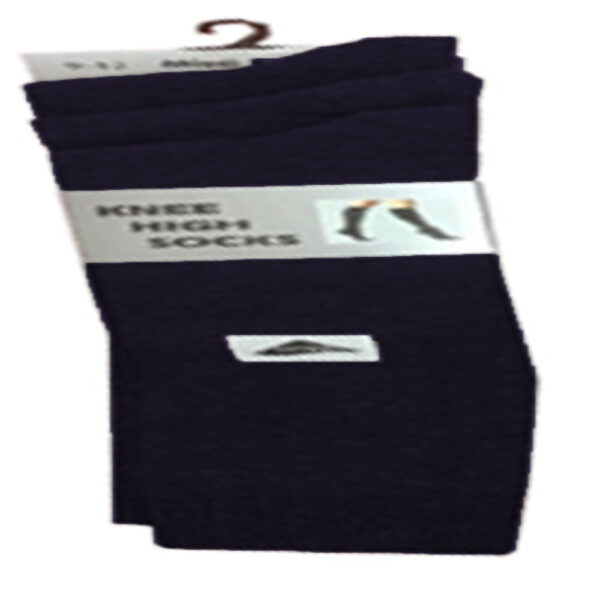 3 Pairs Knee High Socks Navy & Grey