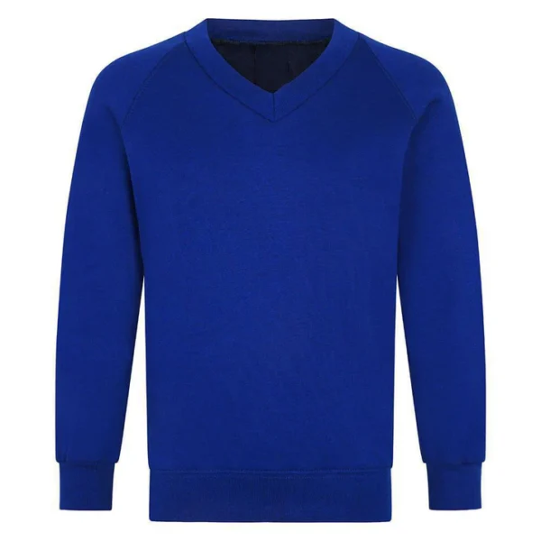 BLUE_SWEATSHIRT Roughlee Church Primary Year 6 V-Neck Sweatshirt