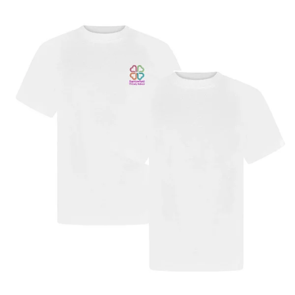 Barrowford White P.E. Shirt Logo or Plain