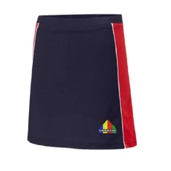 CPA_Skorts_1 Colne Primet Girls Skorts Navy/Scartel/White