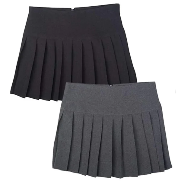 Britney Pleated Skirt Black & Grey