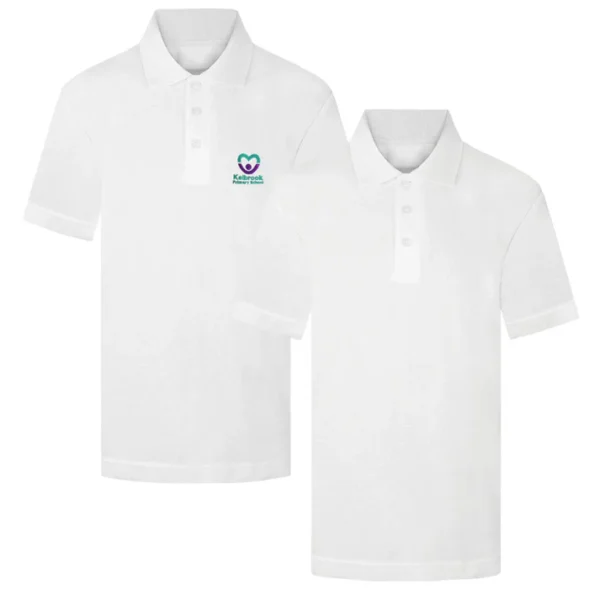 Kelbrook_Polo_Shirt_White_1 Kelbrook Primary Plain & Logo Polo Shirt