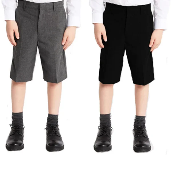 School_Trouser_Shorts_Black_Grey School Trouser Shorts Black & Grey