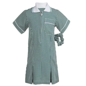 Summer_Gingham_School_Dress_Green Summer Gingham School Dress Green