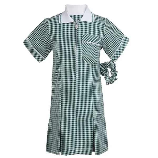 Summer_Gingham_School_Dress_Green Summer Gingham School Dress Green
