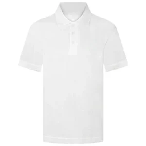 WHITE_FRONT_PE_T_SHIRT_1 Roughlee Church Primary Plain Polo Shirt