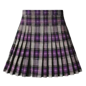 Fishermore Purple & Grey Tartan Skirt