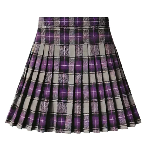 Fishermore Purple & Grey Tartan Skirt