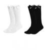 3 Pairs Knee High Bow Socks Black & White