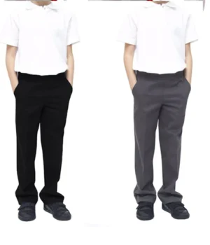 sdfgfthgyjkl Boys Slim Fit Pull Up Trouser Black & Grey